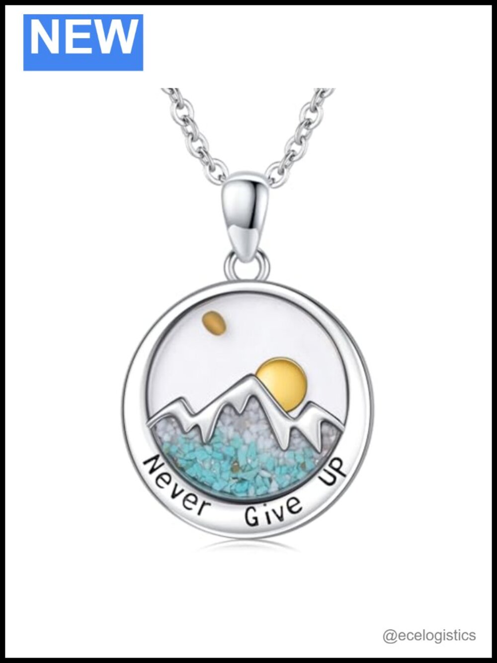 S925 Sterling Silver Mustard Seed Necklace Christian Mountain Pendant